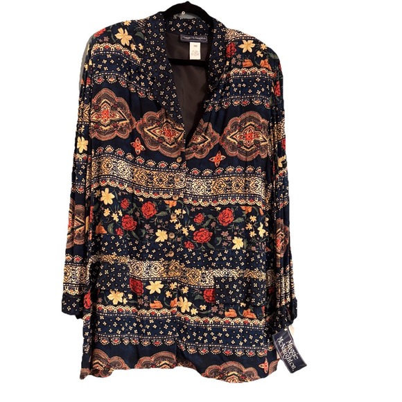 Vintage‎ Maggie McNaughton Blazer Womens 18W Floral Cottagecore Boho NWT - Picture 8 of 9